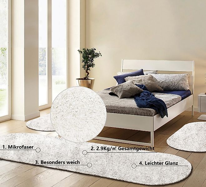 Bruno Banani Hochflor-Bettumrandung Dana Teppich, Kundenliebling, günstig online kaufen