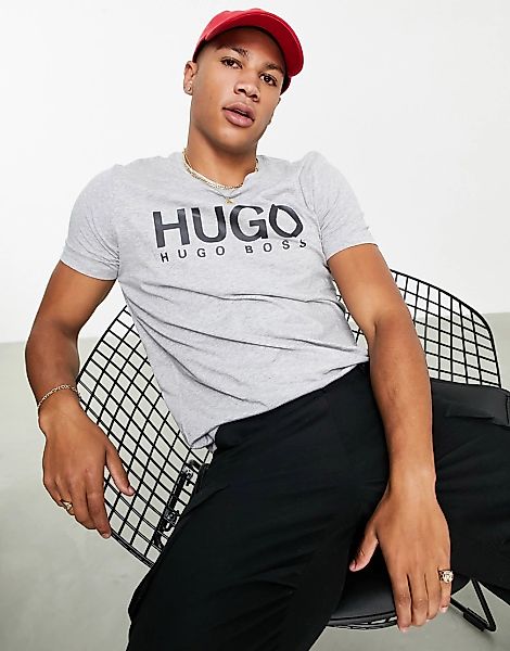 HUGO – Dolive – T-Shirt in Grau günstig online kaufen