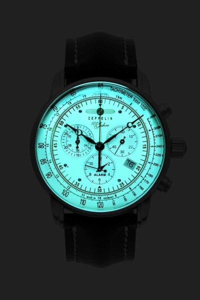 ZEPPELIN Chronograph 100 Jahre Fliegeruhr Lederband günstig online kaufen