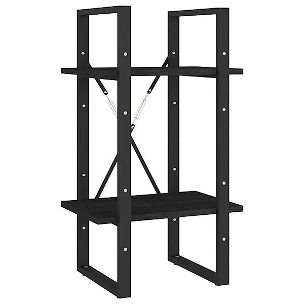 vidaXL Bücherregal 2 Böden Schwarz 40x30x70 cm Massivholz Kiefer 806416 günstig online kaufen