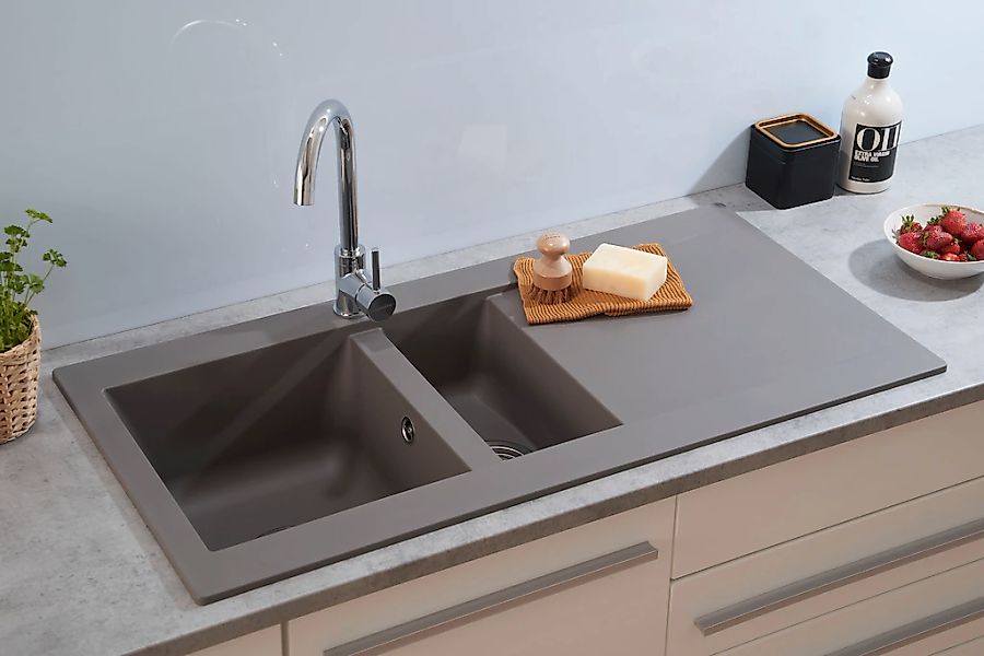 RESPEKTA Einbauspüle respekta Mineralite Einbauspüle 1,5 günstig online kaufen