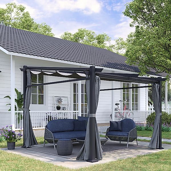 Outsunny Pergola 2,97 x 2,95 m, Wasserabweisender Pavillon mit Sonnendach, günstig online kaufen
