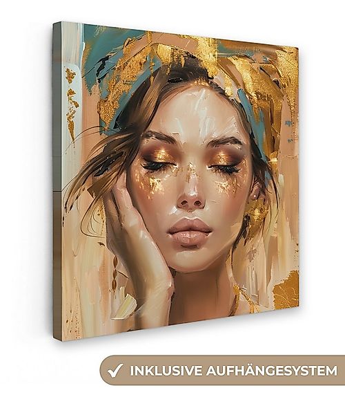 OneMillionCanvasses® Leinwandbild Frauen - Porträt - Luxus - Gold, Fotodruc günstig online kaufen
