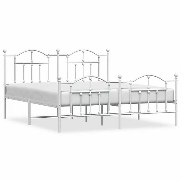 vidaXL Bettgestell mit Kopf- und Fußteil Metall Weiß 160x200 cm Modell 5184 günstig online kaufen