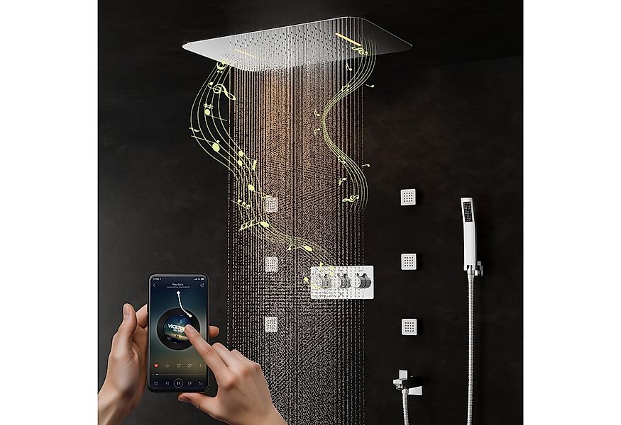 Oihpaw Duschsystem Duscharmatur komplettset Regendusche mit Armatur Duschse günstig online kaufen