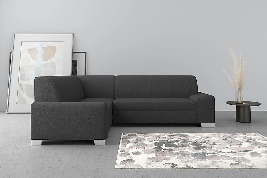 DOMO collection Ecksofa "Anzio in kubischer Formensprache, flache Armlehnen günstig online kaufen