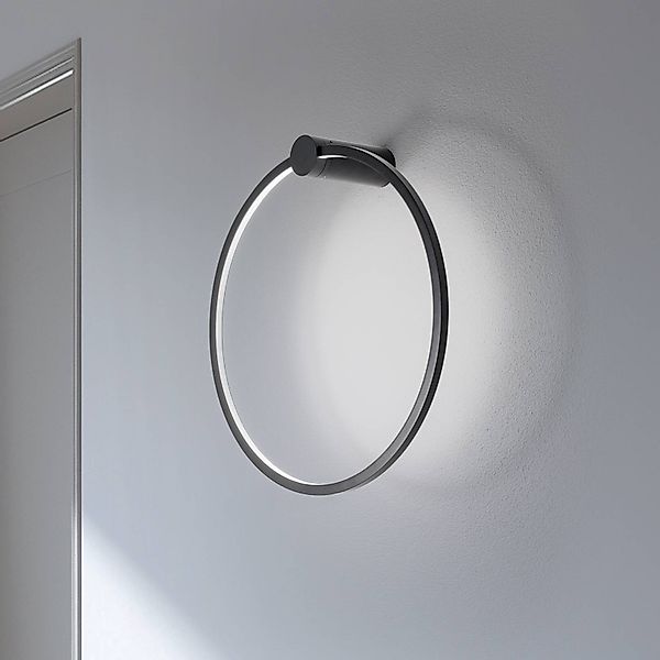 LED-Wandleuchte Saturno, schwarz, Ø 50 cm, Metall, 4.000 K günstig online kaufen