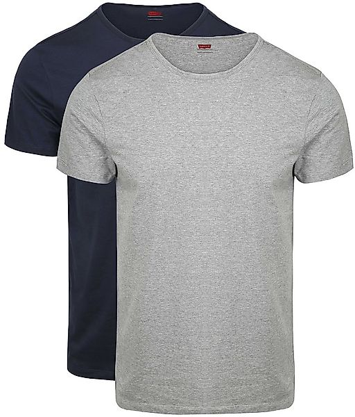Levi's T-Shirt Solid Crew Navy Grau 2-Pack - Größe S günstig online kaufen