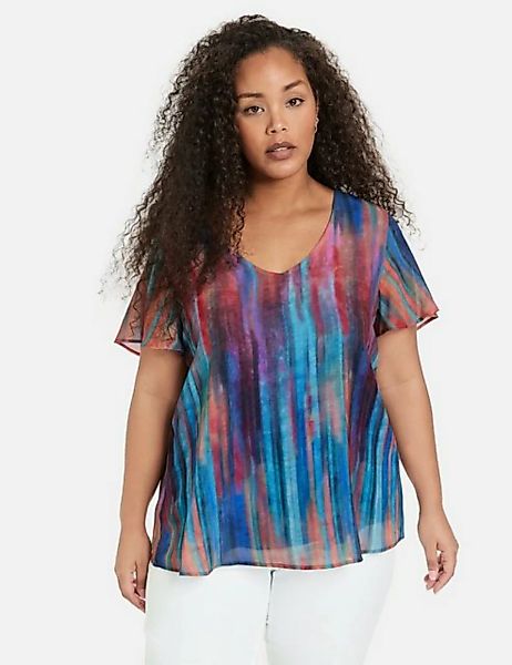 Samoon Kurzarmshirt Ausgestelltes Blusenshirt im Lagen-Look günstig online kaufen