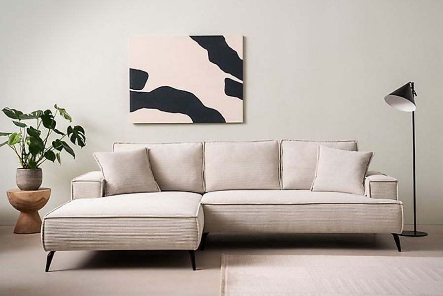 Home affaire Ecksofa »TVINNU, L-Form, 275cm, in Cord und Leinenoptik« wahlw günstig online kaufen