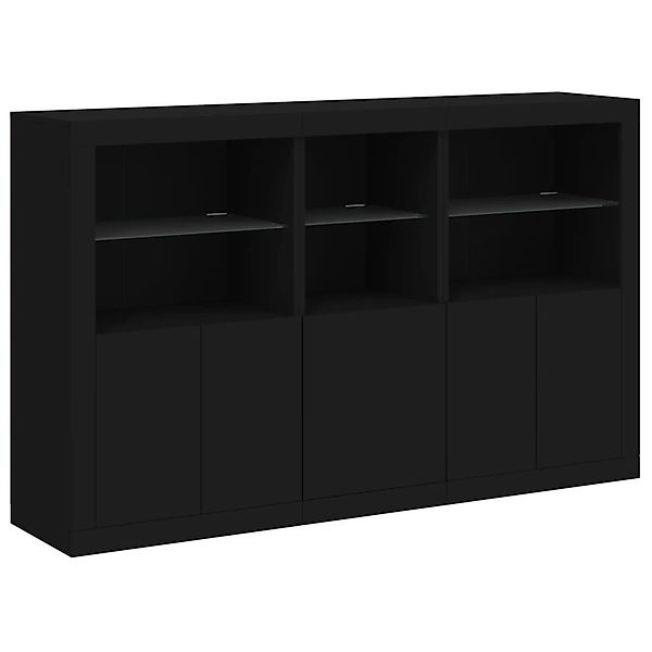 vidaXL Sideboard Sideboard mit LED-Leuchten Schwarz günstig online kaufen