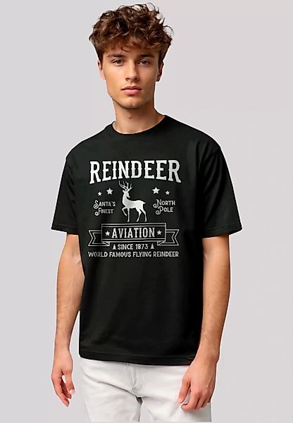 F4NT4STIC T-Shirt "Reindeer Aviation Retro Weihnachts Sign", Premium Qualit günstig online kaufen