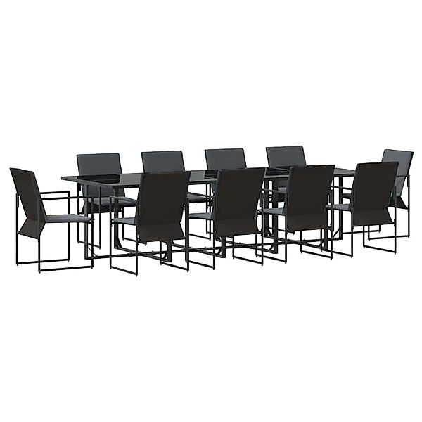 vidaXL Garten Essgruppe 11-Tlg Schwarz Stahl 3335861 günstig online kaufen