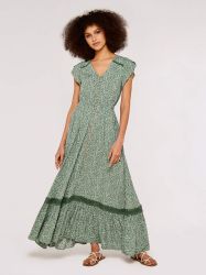 Apricot Druckkleid Sommerkleid (1-tlg) mit bestickter günstig online kaufen