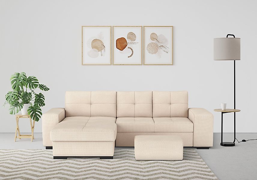 COTTA Ecksofa Mattina L-Form, mit Hocker, günstig online kaufen