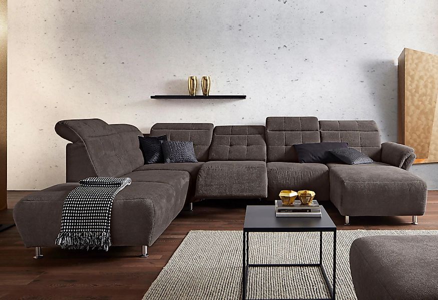 Home affaire Wohnlandschaft "Manhattan U-Form" 2 Sitze mit elektrischer Rel günstig online kaufen