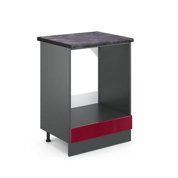 Vicco Herdumbauschrank R-Line, Rot Hochglanz/Anthrazit, 60 günstig online kaufen