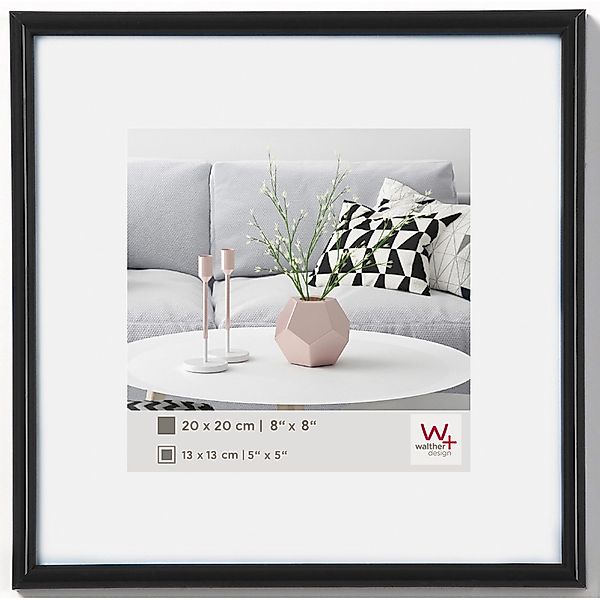walther design Galeria Kunststoff Bilderrahmen  20x20 cm Schwarz günstig online kaufen