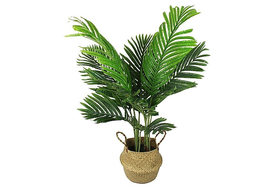 Kunstpalme künstliche Palme 90 cm mit Seegraskorb künstliche Pflanze Palme, günstig online kaufen