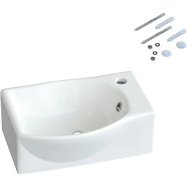 Aquabatos Handwaschbecken Keramik 40,5 x 28 x 12 cm Waschbecken Waschtisch günstig online kaufen