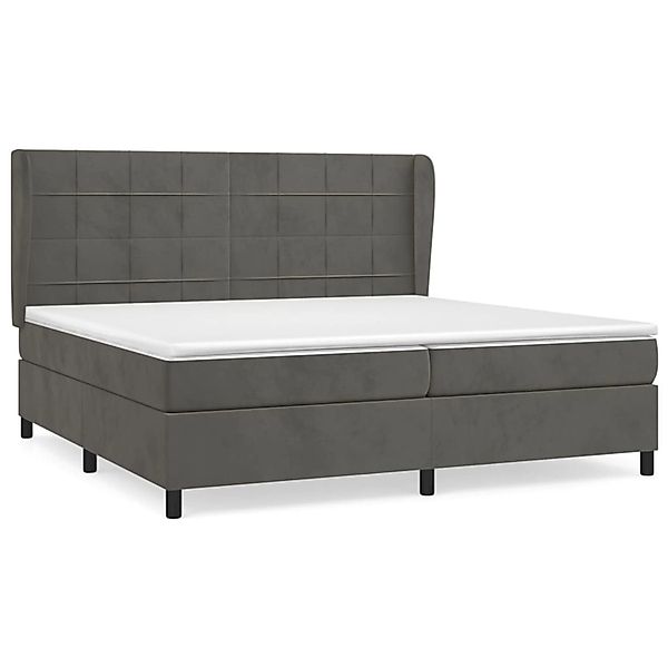 vidaXL Boxspringbett mit Matratze Dunkelgrau 200x200 cm Samt1468946 günstig online kaufen