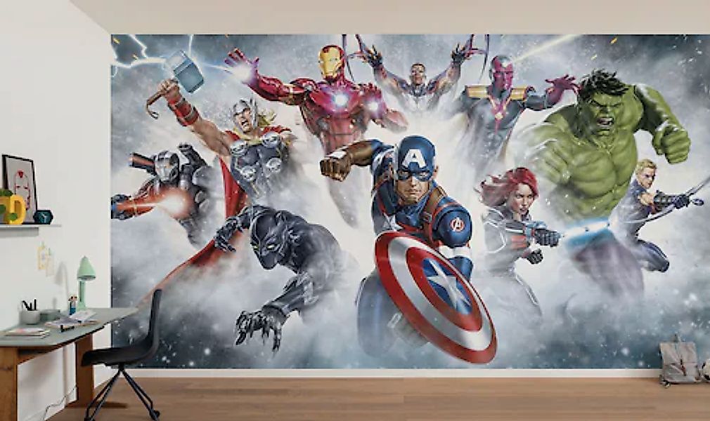 Komar Vlies Fototapete Marvel Avengers Strike Bunt günstig online kaufen