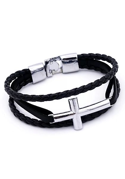 Firetti Armband "Kreuz, mehrreihig, teilweise geflochten" günstig online kaufen