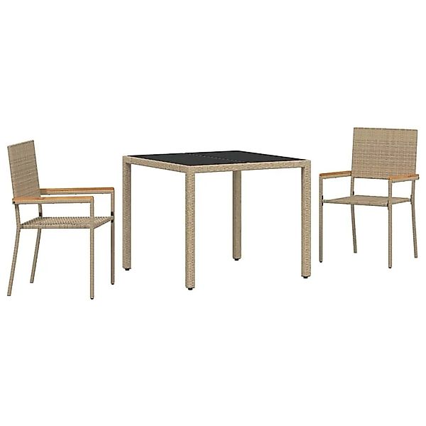 vidaXL Garten Essgruppe 3-Tlg Beige Poly-Rattan 3365386 günstig online kaufen