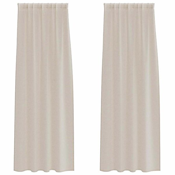 vidaXL Voile-Vorhänge 2 Stk Sand 140x225cm Polyester 4108019 günstig online kaufen