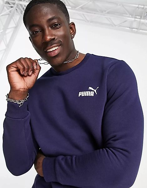 Puma Essentials – Sweatshirt mit kleinem Logo in Marineblau günstig online kaufen