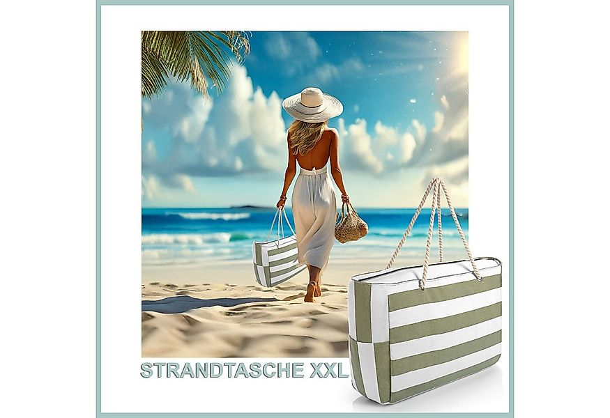 BigDean XL-Strandtasche große Badetasche mit Reißverschluss Schwimmbad Tasc günstig online kaufen