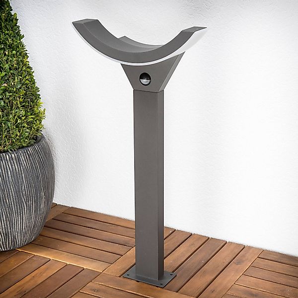 Lucande LED-Wegeleuchte Half, Sensor, 60 cm, anthrazit, IP54 günstig online kaufen