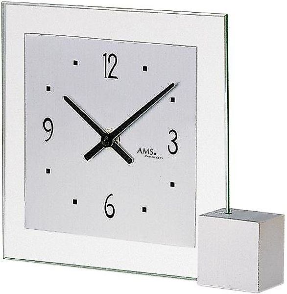 AMS Tischuhr »T102« Quarzuhr, Holzsockel, Wohnzimmer, Esszimmer,Made in Ger günstig online kaufen