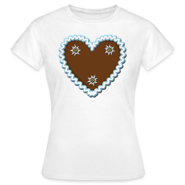 Spreadshirt T-Shirt Lebkuchenherz Design Mit Edelweiß günstig online kaufen