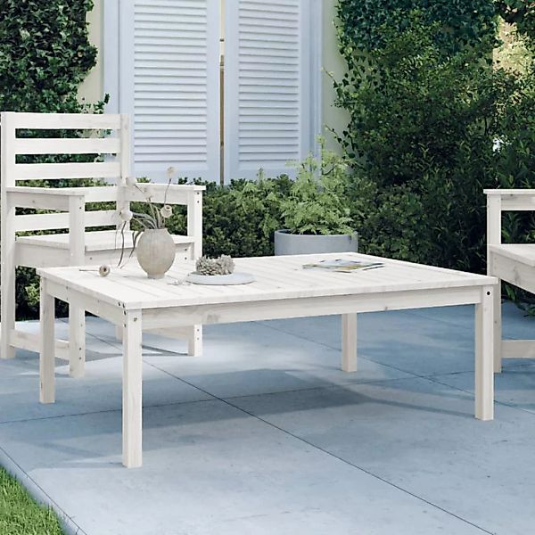 Vidaxl Gartentisch Weiß 121x82,5x45 Cm Massivholz Kiefer günstig online kaufen