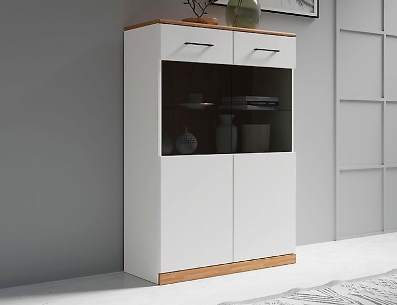 Home affaire Stauraumvitrine »Ribe,125cm hoch,112cm breit,4 breite Fächer«, günstig online kaufen