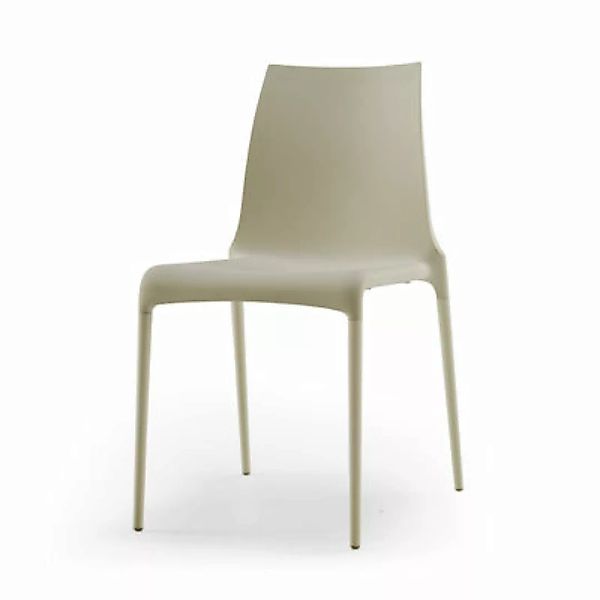 Stapelbarer Stuhl Petra plastikmaterial beige / Polyurethan - Cinna - Beige günstig online kaufen