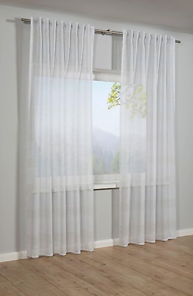 Sehlbach Gardine "Schal Effektgarn" Schlaufen 1 Stk. tlg. mit Gardinenband günstig online kaufen