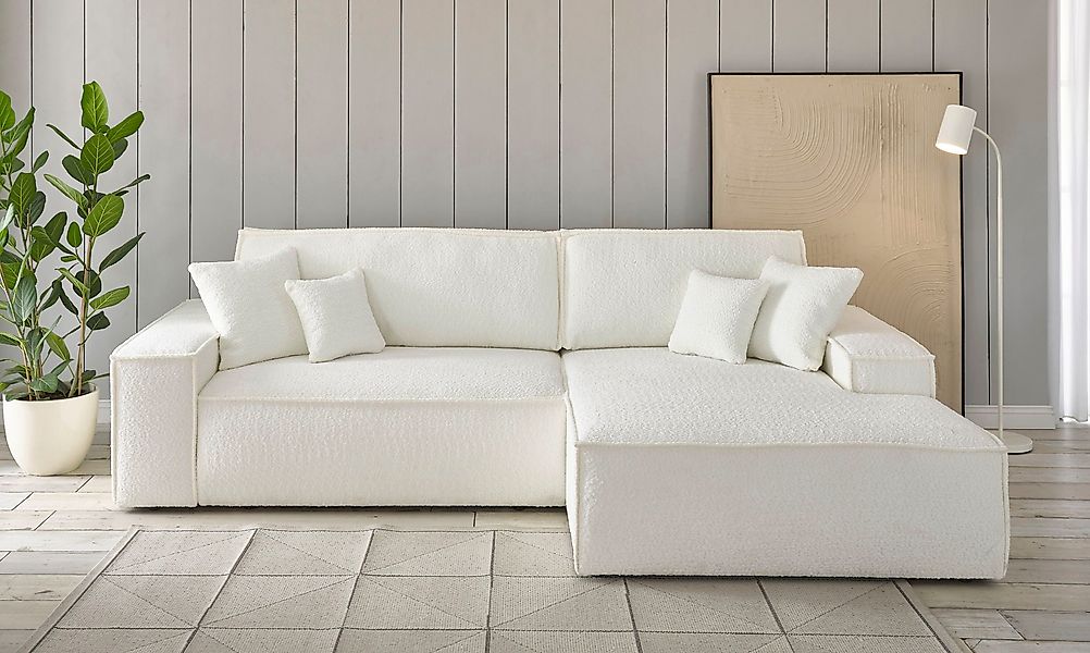 andas Ecksofa "FINNLEY Schlafsofa 267 cm, L-Form mit Schlaffunktion & Bettk günstig online kaufen