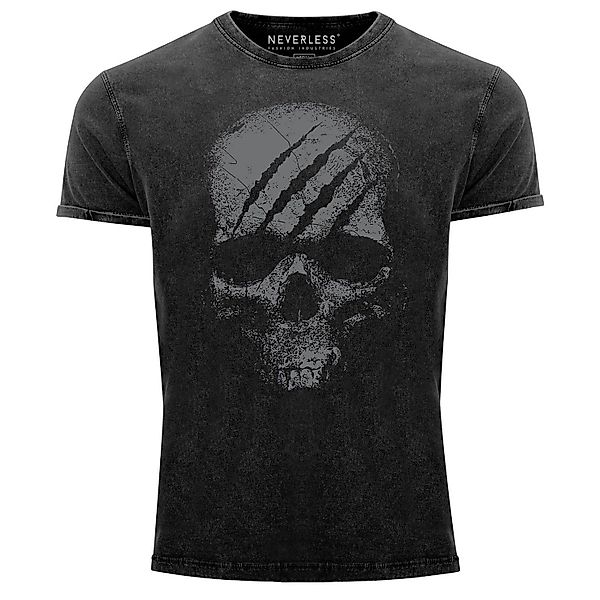 Neverless Print-Shirt Herren Vintage Shirt Totenkopf günstig online kaufen