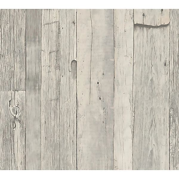 PROFHOME 959311-GU Holz Tapete Holzoptik Matt Grau Weiß Beige 0,53 m x 10,0 günstig online kaufen