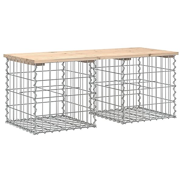 VidaXL Gartenbank aus Gabionen Massivholz Kiefer 103x44x42 cm günstig online kaufen