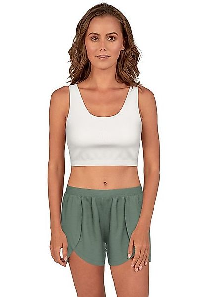 TOM TAILOR Schlafhose TOM TAILOR Damen Short-Pants grün uni (1-tlg) günstig online kaufen
