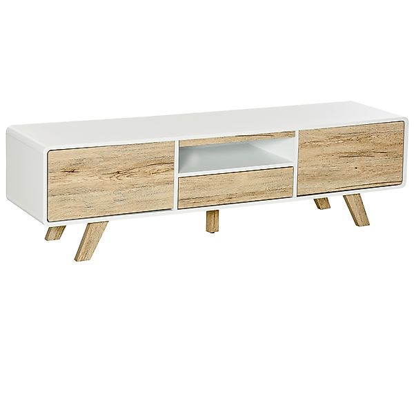 HOMCOM TV Schrank Lowboard Kommode für Fernseher bis 60 Zoll mit Push-In Sc günstig online kaufen