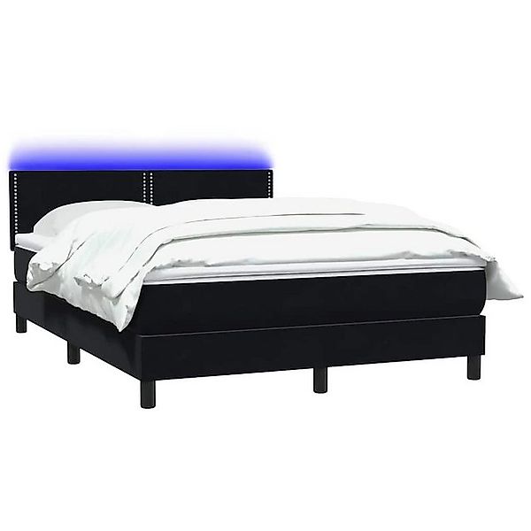 vidaXL Bett Boxspringbett mit Matratze Schwarz 140x210 cm Samt günstig online kaufen