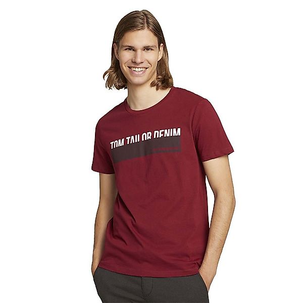 Tom Tailor Print Kurzärmeliges T-shirt S Burned Cordovan Red günstig online kaufen