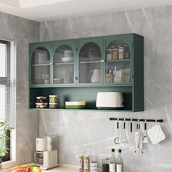 Celya Wandhängeschrank Glas-Wandregal,Hängeschrank küche, 120cm Wandschrank günstig online kaufen