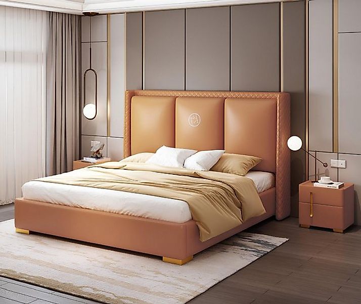 Xlmoebel Bett Neues luxuriöses orange Bettgestell im modernen Design für da günstig online kaufen