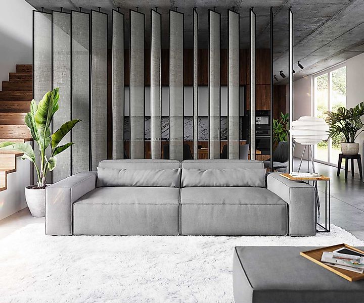 DELIFE Big-Sofa Sirpio, XL Mikrofaser Grau günstig online kaufen