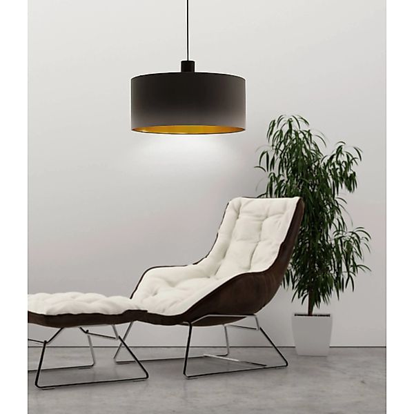 Eglo Hängeleuchte Concessa 1 Ø530mm 1-flammig Dunkelbraun-Cappuccino-Gold günstig online kaufen